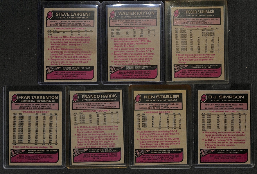 1977 Topps Football Near Complete Set - 524 of the 528 Cards - w. Steve Largent Rookie & Walter Payton (2nd year)