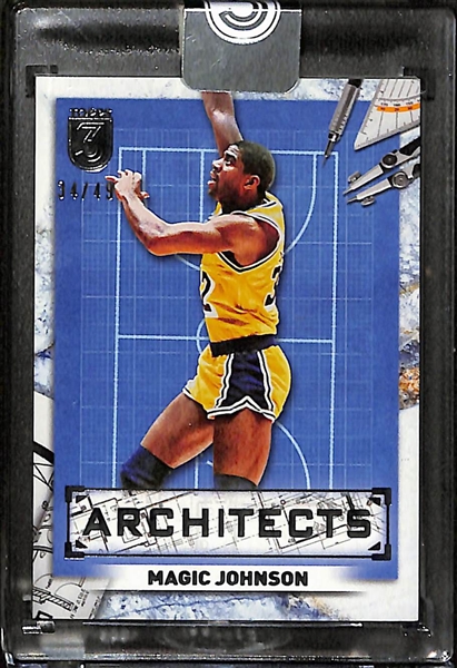 Lot of (3) 2024 Topps 3 Basketball Cards w. Hall of Famers (2) Magic Johnson & Bill Walton