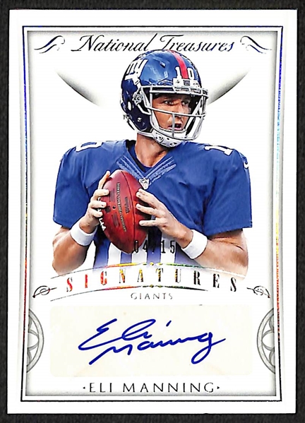 2015 National Treasure Eli Manning Signatures #4/15 & 2015 Immaculate Collection Eli Manning Patch #1/5