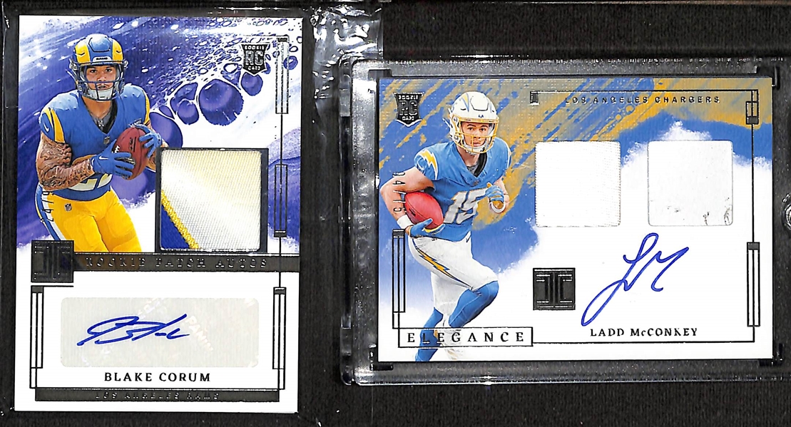 Lot of (10) 2024 Impeccable Football Rookie Cards w. Ladd McConkey, Malik Nabers, Ricky Pearsall