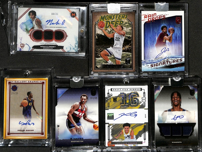Lot of (9) #/d Basketball Cards w.  Kareem Abdul-Jabbar #/85, Marcus Sasser RC Auto #/49