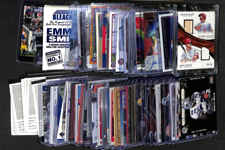 Lot of (40+) Sports Cards w. Trout/Pujols Dual Relic & Rookies of Daniels/Harper/Trout/Jeter, +