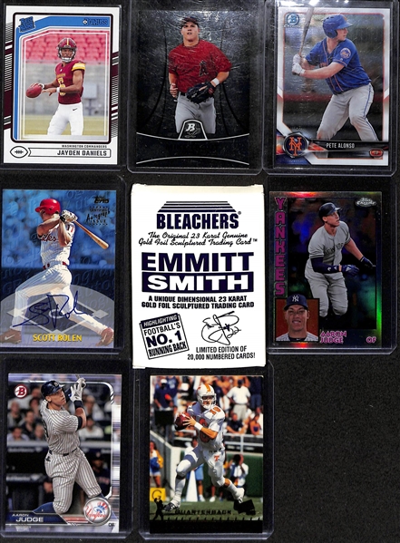 Lot of (40+) Sports Cards w. Trout/Pujols Dual Relic & Rookies of Daniels/Harper/Trout/Jeter, +