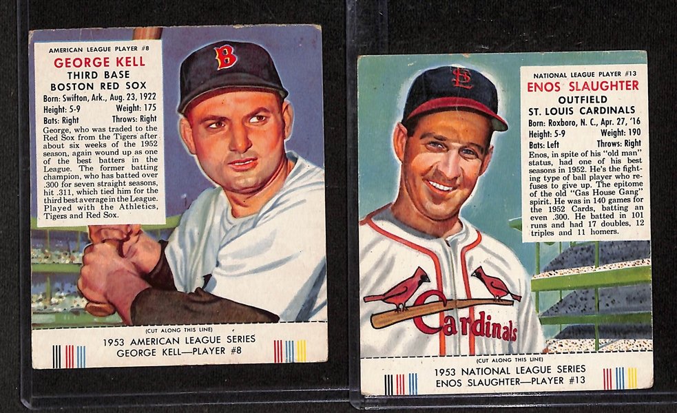 Lot of (3) 1952 Red Man Baseball with Tabs & (3) 1953 Red Man with Tabs w. 1953 Roy Campanella SGC 4