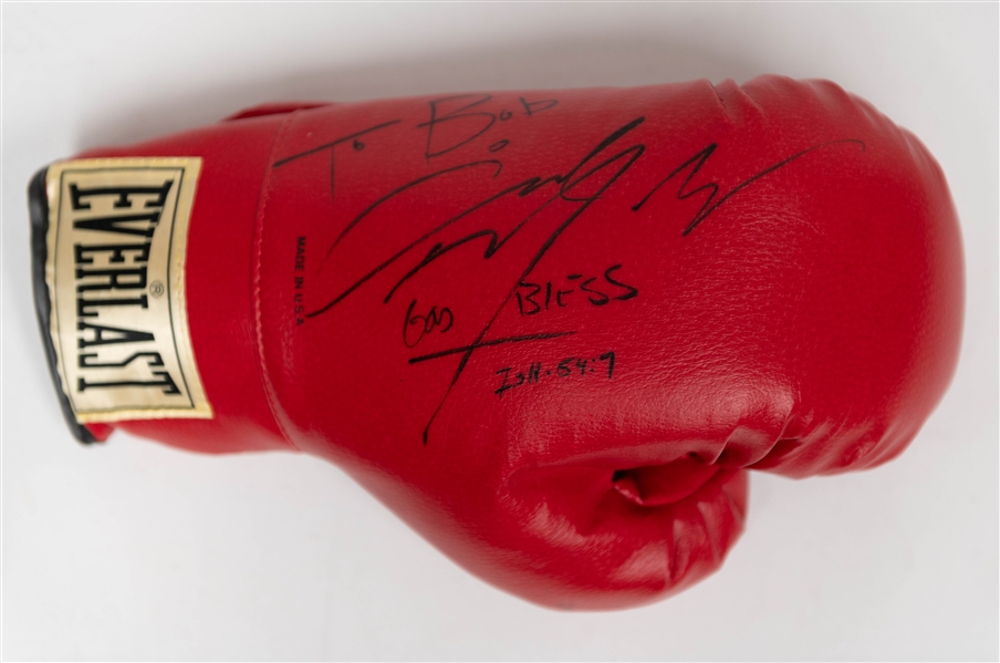 Beau Jack (1940s Boxing Champion) and Angel Manfredy Signed Boxing Gloves (JSA Auction Letter)