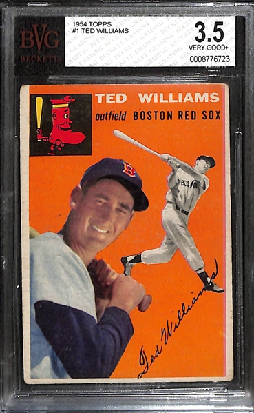 1954 Topps Ted Williams (HOF) #1 BVG 3.5