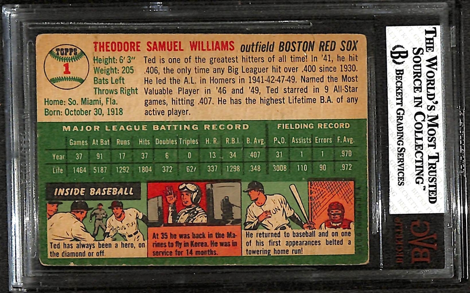 1954 Topps Ted Williams (HOF) #1 BVG 3.5
