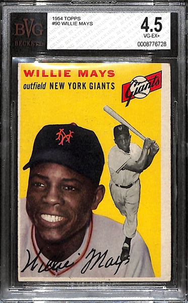 1954 Topps Willie Mays (HOF) #90 BVG 4.5