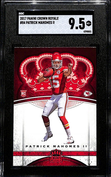 Lot of (4) 2017 SGC Graded Patrick Mahomes II Rookie Cards w. (3) SGC 9.5 & (1) SGC 9