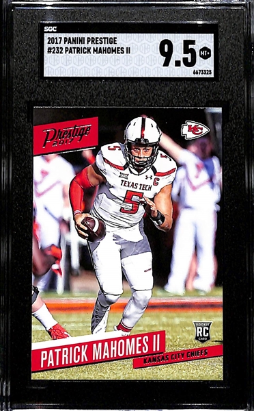 Lot of (4) 2017 SGC Graded Patrick Mahomes II Rookie Cards w. (3) SGC 9.5 & (1) SGC 9