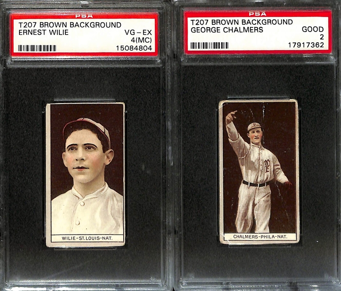 Lot of (6) PSA & (1) Beckett Graded 1912 T207 Baseball Cards with Richard Marquard PSA 2