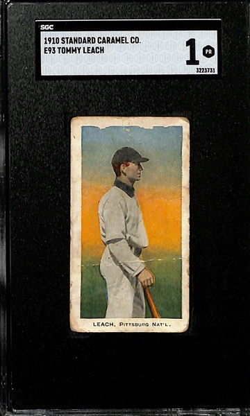 (3) SGC Graded 1910 E95 Standard Caramel Co. Baseball Cards w. Jim Delehanty SGC 1.5