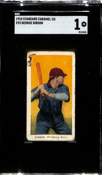 (3) SGC Graded 1910 E95 Standard Caramel Co. Baseball Cards w. Jim Delehanty SGC 1.5