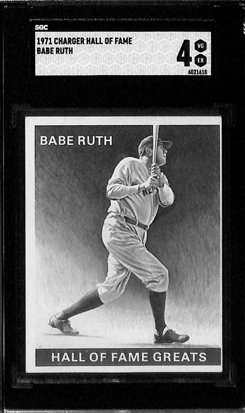 1976 Lee's Sweets Babe Ruth SGC 3 & 1971 Charger Hall of Fame Babe Ruth SGC 4