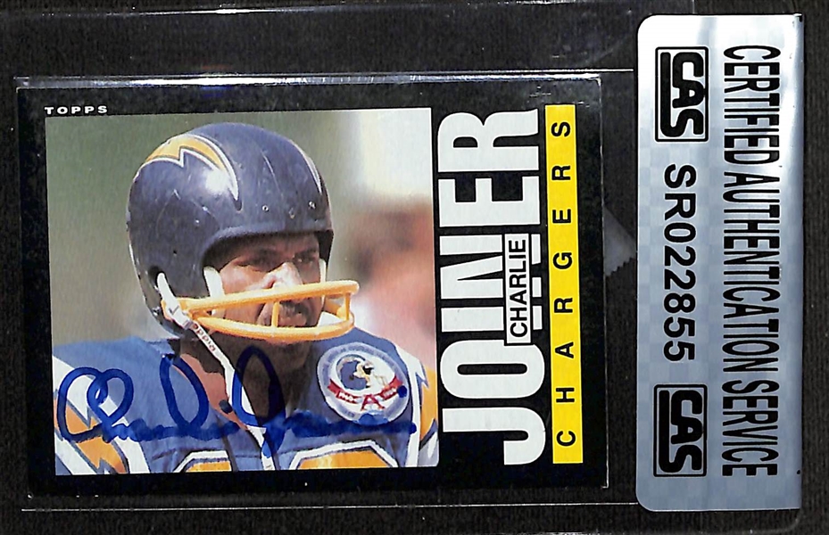 Lot of (11) 1951-2018 Autographed Football Cards w. 1985 Topps Charlie Joiner +(JSA Auction Letter)