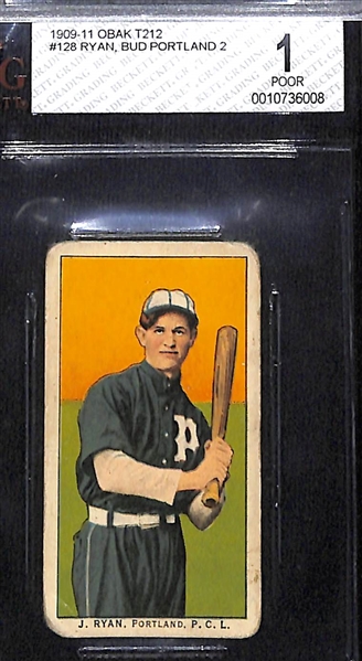 1909-11 Obak Cigarettes T212 Browning (San Francisco, SGC 1) & Ryan (Portland, BVG 1)