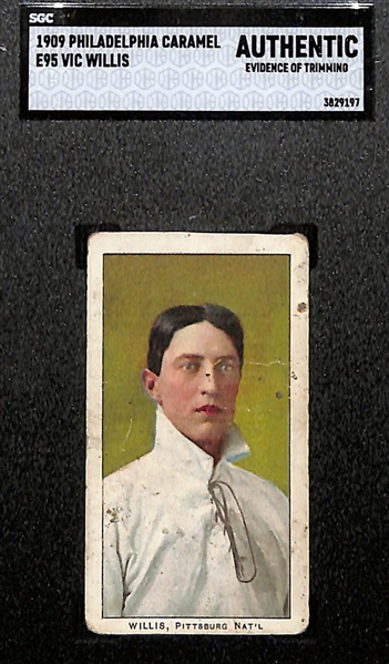 (4) 1908-1910 American/Philadelphia Caramel Cards - Vic Willis (HOF, E95, SGC Auth.), Harry Lord (E91, BVG 2.5), Clyde Engle (E90-1, PSA 1), Larry Doyle (E95, SGC 2)