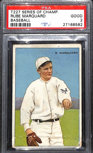 1912 T227 Series of Champions Rube Marquard (HOF) Graded PSA 2