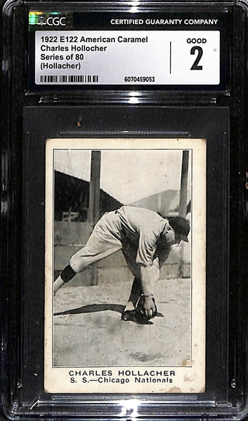 1921-22 Bread/Candy Cards w. 1921 Clark's Bread Walter Holke (Boston Braves, PSA 4MK), 1922 V61-1 Neilson's Chocolates Johnny Kelleher (Cub, CGC 1.5), 1921 E121 American Caramel Charles Hollocher...