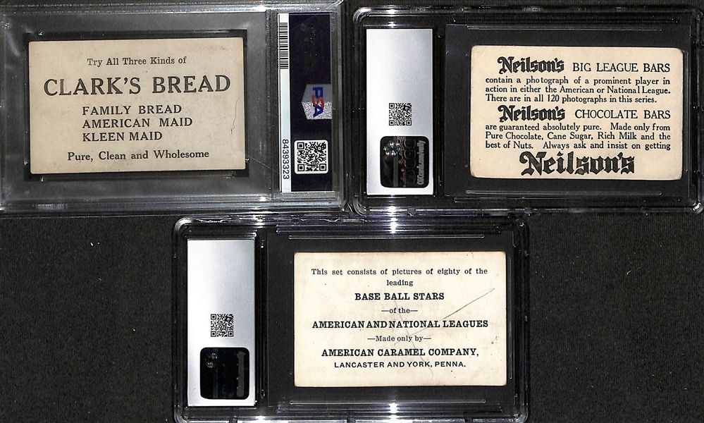 1921-22 Bread/Candy Cards w. 1921 Clark's Bread Walter Holke (Boston Braves, PSA 4MK), 1922 V61-1 Neilson's Chocolates Johnny Kelleher (Cub, CGC 1.5), 1921 E121 American Caramel Charles Hollocher...