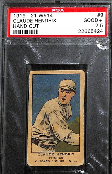 (4) c. 1920s Cards - 1922 W573 Earl Sheely (White Sox, SGC 5), 1921 W551 Dave Bancroft (HOF, SGC Authentic), 1919-21 Claude Hendrix (PSA 2.5), 1920 American Caramel William Haines (SGC 1)