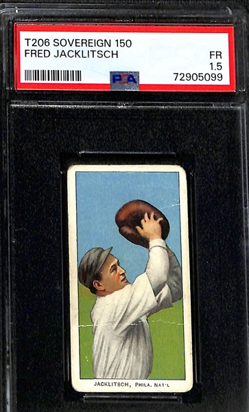 (5) 1909-11 T206 Sovereign Cigarettes Cards w. Merritt (Jersey City, SGC 4), Abbaticchio (PSA 2), Congalton (SGC 1.5), Jacklitsch (PSA 1.5), Casey (PSA 2)