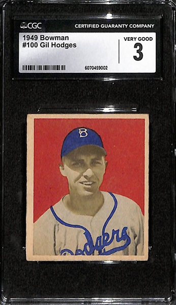 1949 Bowman Gil Hodges #100 (HOF) CGC 3
