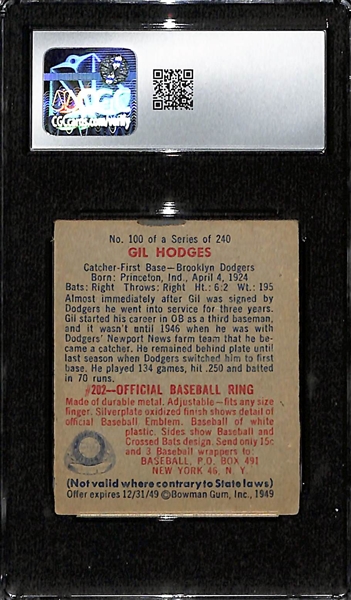 1949 Bowman Gil Hodges #100 (HOF) CGC 3