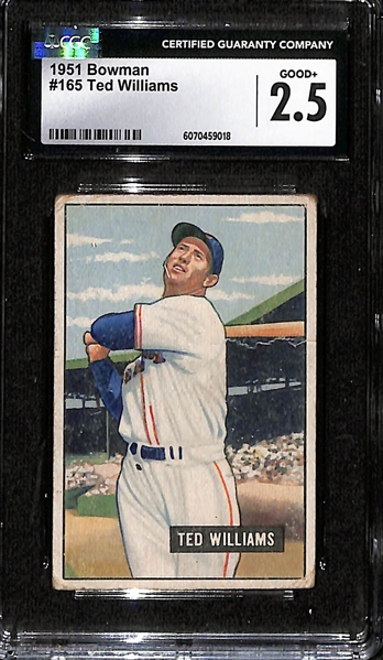1951 Bowman Ted Williams #165 (HOF) CGC 2.5