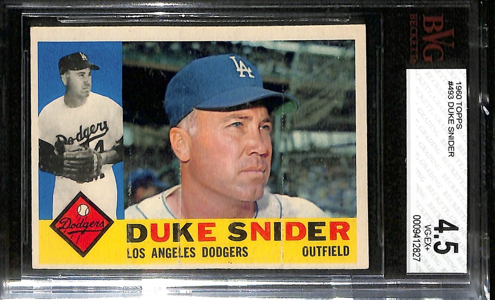 Lot of (2) Topps Sandy Koufax #343 & Duke Snider #493 - Both BVG 4.5