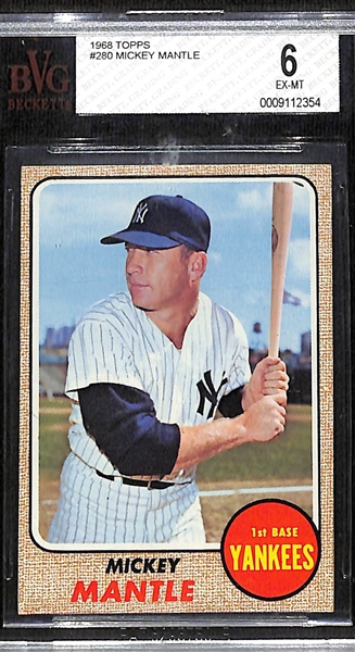 1968 Topps Mickey Mantle #280 Graded Beckett BVG 6