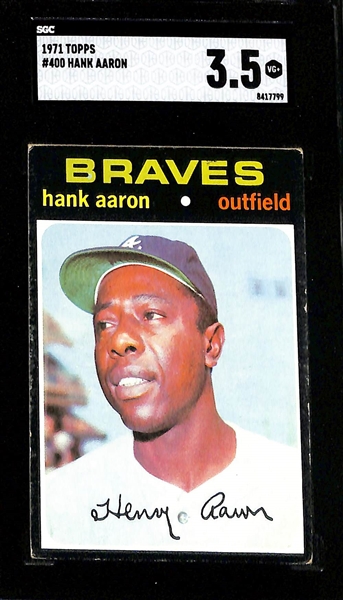 Lot of (4) 1971-1980 Graded Topps Baseball Cards w. (2) 1980 Topps Rickey Henderson Rookie Cards (SGC 5 and SGC 3) 