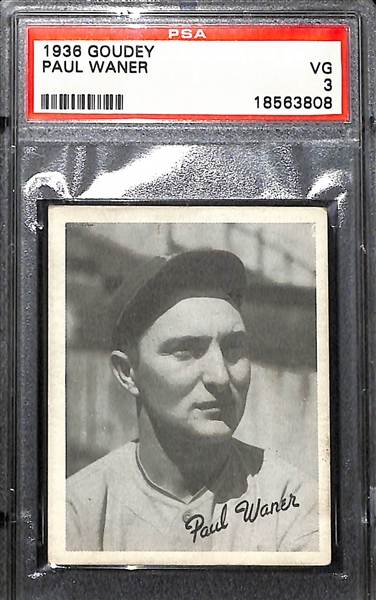 1930s Hall of Famer Cards - 1933 Eclipse Import Frank Frisch (PSA 1 MK) & 1936 Goudey Paul Waner (PSA 3)