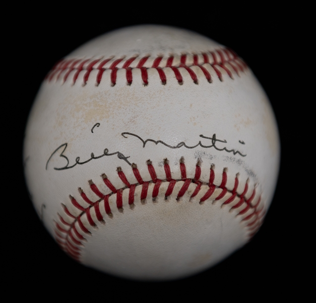 Billy Martin Signed & Personalized Rawlings Official American League Baseball (JSA Auction Letter)