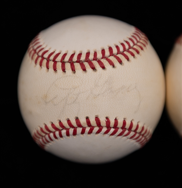 Lot of (2) Signed Official Rawlings Baseballs w. Yogi Berra (HOF) & Lefty Gomez (HOF) (JSA Auction Letter)
