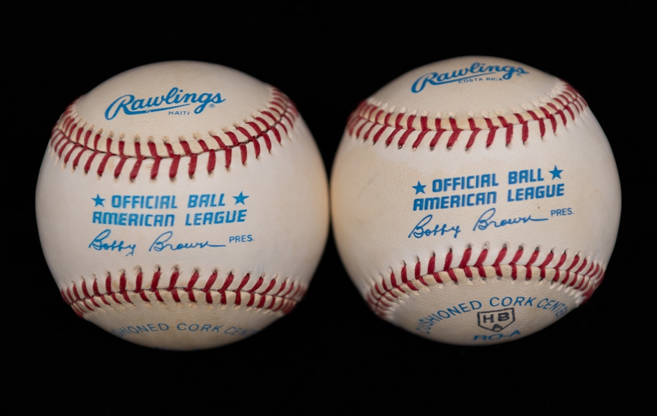 Lot of (2) Signed Official Rawlings Baseballs w. Yogi Berra (HOF) & Lefty Gomez (HOF) (JSA Auction Letter)