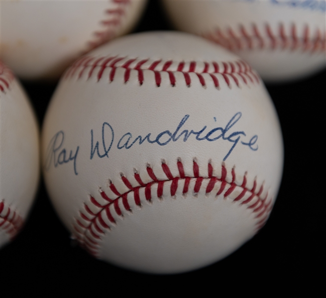 Lot of (5) Signed Rawlings Official Baseballs w. Charles Gehringer (HOF) & Ray Dandridge (HOF) (JSA Auction Letter)