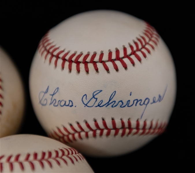 Lot of (5) Signed Rawlings Official Baseballs w. Charles Gehringer (HOF) & Ray Dandridge (HOF) (JSA Auction Letter)