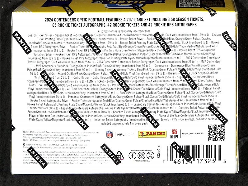 Factory Sealed 2024 Contenders Optic Football Hobby Box (2 Autos)