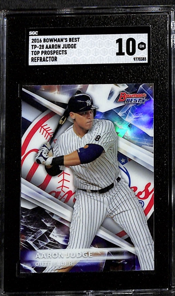 Lot of (5) SGC Graded Topps Aaron Judge Baseball Cards w. 2016 Bowman's Best Top Prospects Refractor SGC 10