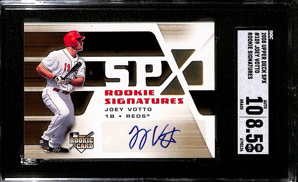 (3) SGC Graded 2008 UD SPx Rookie Signature Cards w. Clayton Kershaw SGC 9