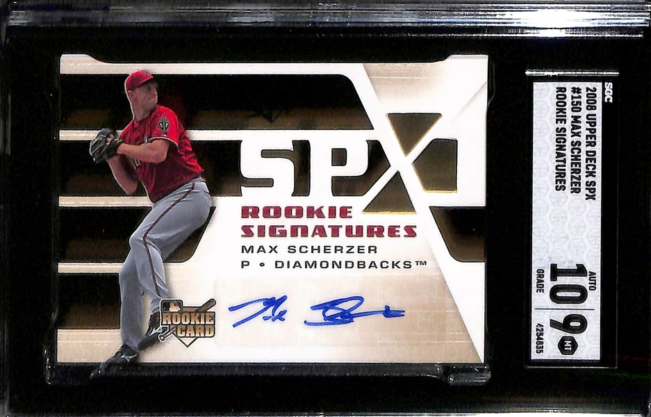 (3) SGC Graded 2008 UD SPx Rookie Signature Cards w. Clayton Kershaw SGC 9