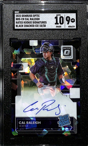 Lot of (4) SGC Graded Autographed Rookie Baseball Cards w. 2016 Bowman Chrome Prospects Oneal Cruz 1st Bowman (SGC 8)