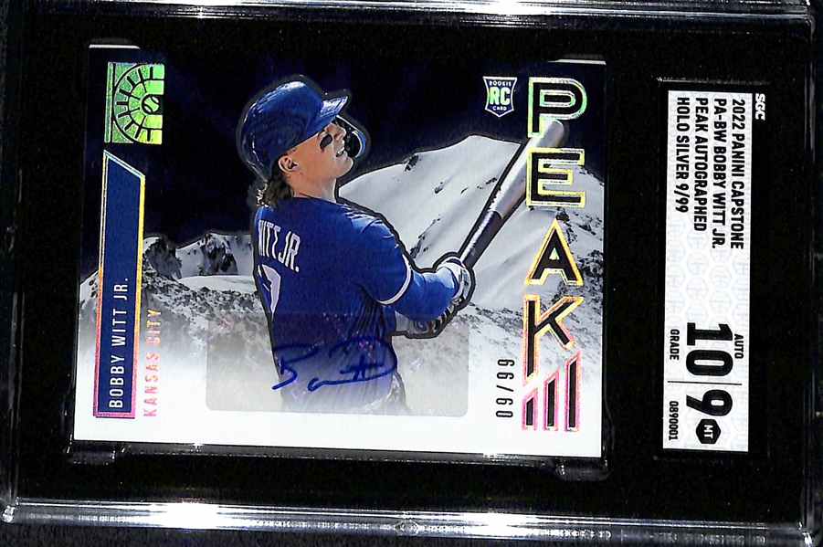 Lot of (4) SGC Graded Autographed Rookie Baseball Cards w. 2016 Bowman Chrome Prospects Oneal Cruz 1st Bowman (SGC 8)