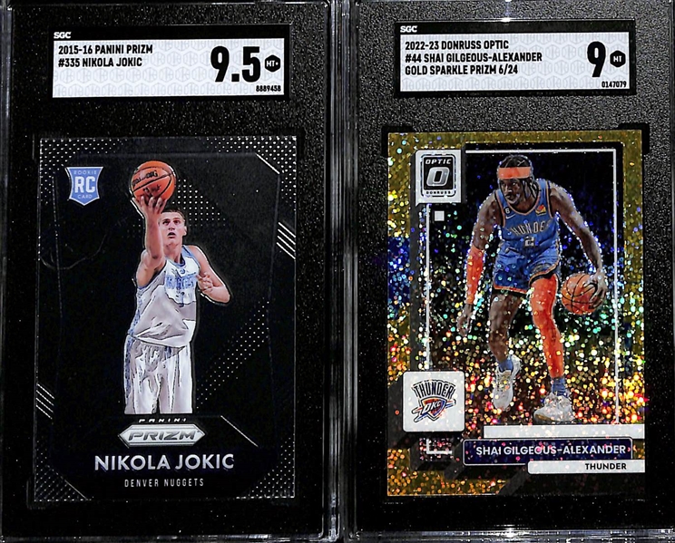 Lot of (4) SGC Graded Basketball Rookie Cards w. 2015/16 Prizm Nikola Jokic SGC 9.5