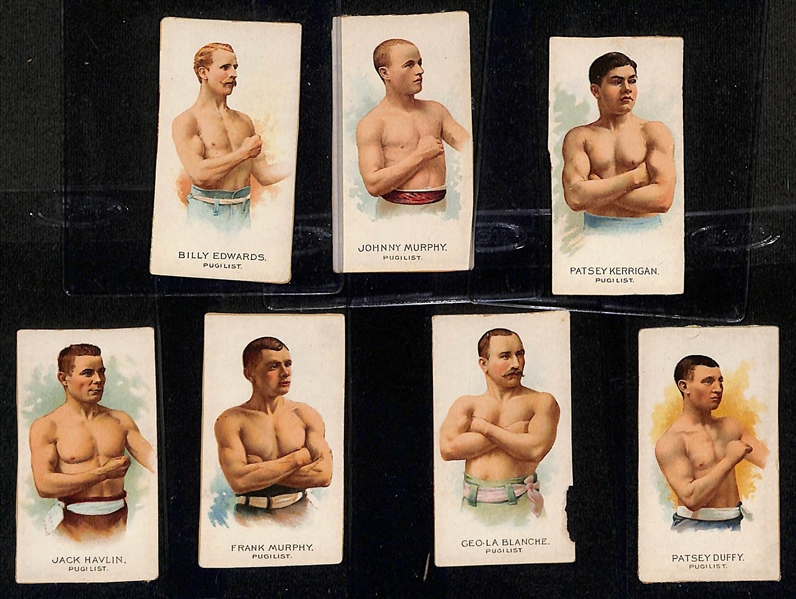 Lot of (2) 1887 N28 Allen & Ginter Boxing Cards & (7) 1888 N29 Allen & Ginter Boxing Cards (Skinned) w. N28 Jack McAuliffe