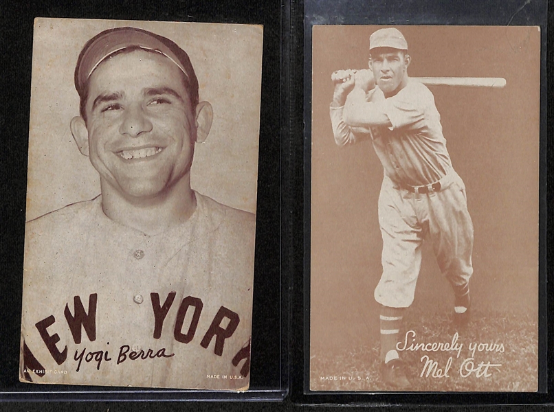 Lot of (5) 1939-53 Baseball Exhibit Cards w. Ted Williams SGC Auth