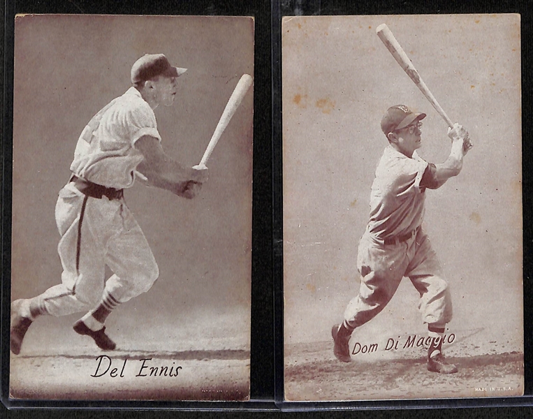 Lot of (5) 1939-53 Baseball Exhibit Cards w. Ted Williams SGC Auth