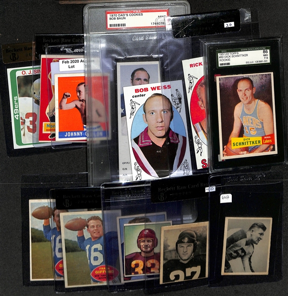 Lot of (13) 1948-1978 Mixed Sports Cards w. 1957-58 Topps Dick Schnittker Rookie