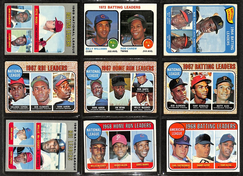 Lot of (100) 1965-1975 Topps Baseball Cards w. 1965 Willie Mays & (2) 1969 Johnny Bench
